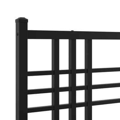 Bedframe met hoofdbord metaal zwart 100x190 cm