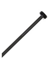 Aluminium vlaggenstok zwart met knop - thumbnail