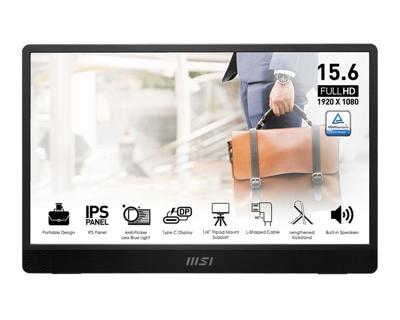 MSI PRO MP161DE E2 Draagbare monitor Energielabel C (A - G) 40.6 cm (16 inch) 1920 x 1080 Pixel 16:9 4 ms HDMI, USB-C IPS LCD MSI PRO MP161DE E2 Draagbare monitor Energielabel C (A - G) 40.6 cm (16 inch) 1920 x 1080 Pixel 16:9 4 ms HDMI, USB-C IPS LCD