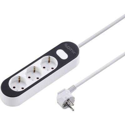 Sygonix SY-4538270 Stekkerdoos met schakelaar 3-voudig Wit, Zwart Randaarde stekker 1 stuk(s) Sygonix SY-4538270 Stekkerdoos met schakelaar 3-voudig Wit, Zwart Randaarde stekker 1 stuk(s)