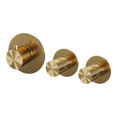 Inbouwthermostaat Brauer Gold Edition en 2 Stopkranen Met in- en Afbouwdelen Geborsteld Goud Brauer Inbouwthermostaat Brauer Gold Edition en 2 Stopkranen Met in- en Afbouwdelen Geborsteld Goud Brauer