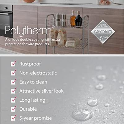 Metaltex keuken/badkamer opbergtrolley ascona 41x23x84 cm wieltjes