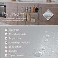 Metaltex keuken/badkamer opbergtrolley ascona 41x23x84 cm wieltjes - thumbnail