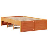 Bedframe zonder matras met lades grenenhout wasbruin 120x190 cm - thumbnail