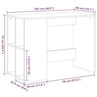 Bureau 102x50x75 cm bewerkt hout zwart - thumbnail