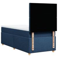 Boxspring met matras stof blauw 90x190 cm - thumbnail