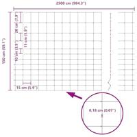 Weidehekwerk Zilver 25 x 1.5 m Gegalvaniseerd staal - thumbnail