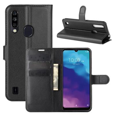 Voor ZTE Blade A7 2020 vingerafdrukversie Litchi Texture Horizontale Flip Beschermhoes met Houder & Card Slots & Wallet(Zwart)