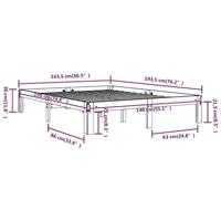 Bedframe massief grenenhout wit 140x190 cm - thumbnail