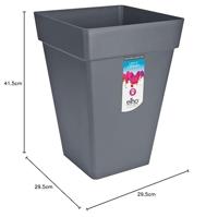 Bloempot Elho Ø 29,5 cm Antraciet Polypropyleen Plastic Vierkant - thumbnail