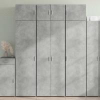 Opbergkast 70x42,5x225 cm bewerkt hout betongrijs - thumbnail