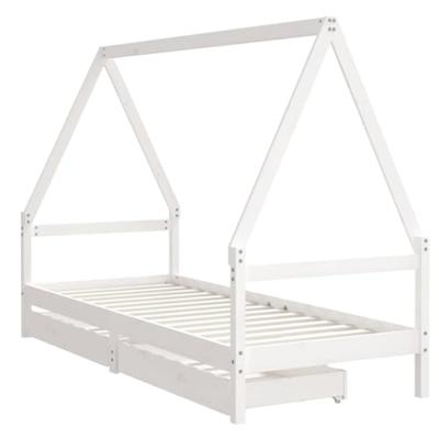 Kinderbedframe met lades 80x200 cm massief grenenhout wit Kinderbedframe met lades 80x200 cm massief grenenhout wit