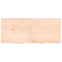 Wastafelblad 140x60x(2-6) cm onbehandeld massief hout - thumbnail