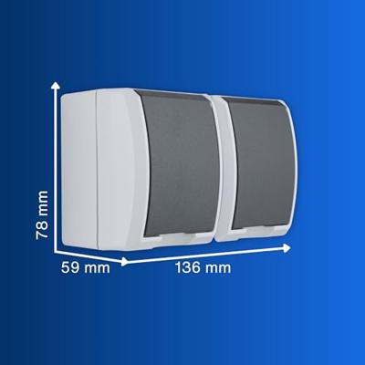 REV 0510221777 Wandcontactdoos dubbel Compleet Lichtgrijs 1 stuk(s)