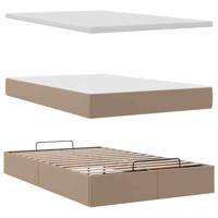 Ottoman bed met matras 120x190 cm kunstleer cappuccinokleurig - thumbnail