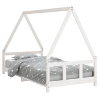 Kinderbedframe 90x190 cm massief grenenhout wit - thumbnail
