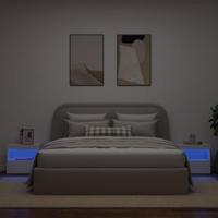 Nachtkastjes met LED-verlichting 2 st 50x40x45 cm wit - thumbnail