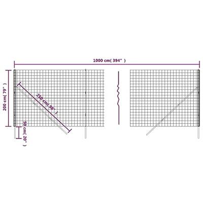 Draadgaashek 2x10 m gegalvaniseerd staal groen