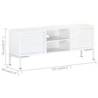 Tv-meubel 115x30x46 cm massief mangohout wit - thumbnail