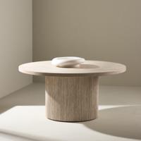 Nohr Ronde Salontafel 'Adrin' MDF in Travertin-look, 80cm - thumbnail