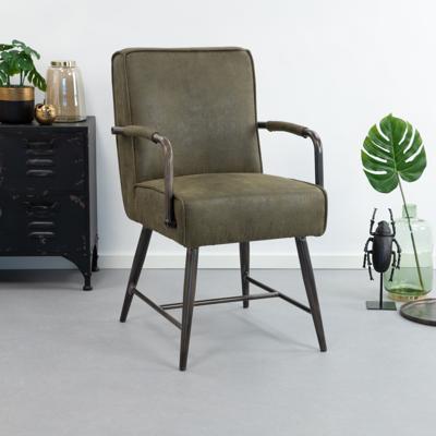 Sohome Eetkamerstoel 'Helmut' met armleuning, kleur groen Sohome Eetkamerstoel 'Helmut' met armleuning, kleur groen