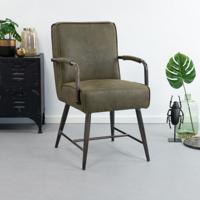 Sohome Eetkamerstoel 'Helmut' met armleuning, kleur groen - thumbnail