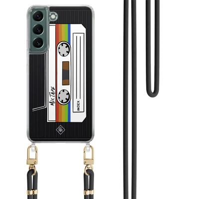 Samsung Galaxy S22 Plus hoesje met zwart koord - Cassette mixtape Samsung Galaxy S22 Plus hoesje met zwart koord - Cassette mixtape