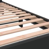 Bedframe bewerkt hout en metaal zwart 75x190 cm - thumbnail
