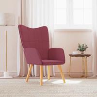 Relaxstoel stof wijnrood - thumbnail