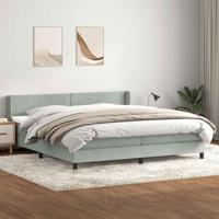 Boxspring met matras fluweel lichtgrijs 180x220 cm - thumbnail