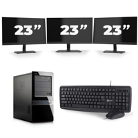 HP Pavilion 7000 Micro Tower - Intel Core i3-2e Generatie - 8GB RAM - 256GB SSD - Windows 10 + 3x 23 inch Monitor - thumbnail