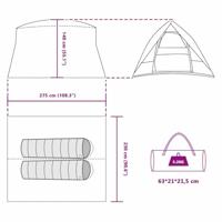 Camping Tent Groen 275 x 230 x 140 cm Polyester - thumbnail