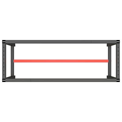 Werkbankframe 140x50x79 cm metaal matzwart en matrood Werkbankframe 140x50x79 cm metaal matzwart en matrood