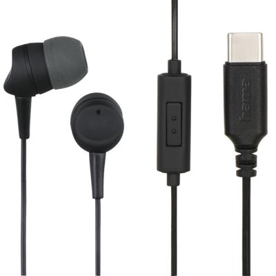 Hama Oordopjes Sea In-ear Microfoon Kabel-knikbescherming USB-C Zwart Hama Oordopjes Sea In-ear Microfoon Kabel-knikbescherming USB-C Zwart
