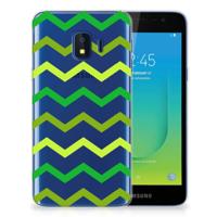 Samsung Galaxy J2 Core TPU bumper Zigzag Groen - thumbnail