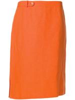 Salvatore Ferragamo Pre-Owned 1980's side slits skirt - ORANGE - thumbnail