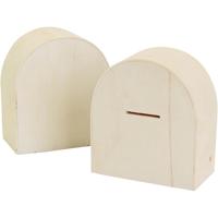 Houten spaarpot, afm 10x9 cm, 12 stuk/ 1 doos - thumbnail
