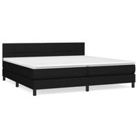 Boxspring met matras stof zwart 200x200 cm - thumbnail