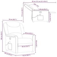 Massagestoel verstelbaar stof wijnrood - thumbnail