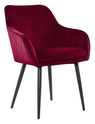 Artistiq Eetkamerstoel 'Juna' Velvet, kleur rood Artistiq Eetkamerstoel 'Juna' Velvet, kleur rood