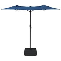 Parasol dubbel met LED's 316x240 cm azuurblauw - thumbnail