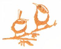 Geluksvogel winterkoning paartje roestbruin - thumbnail