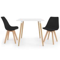 vidaXL 3-delige Eethoek zwart - thumbnail