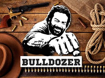 Bud Spencer 3D Tin Sign Bulldozer black/white 45 x 45 cm