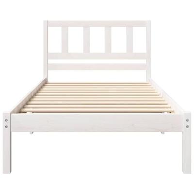 Bedframe met hoofdeinde Wit 90 x 200 cm Massief grenenhout