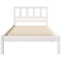 Bedframe met hoofdeinde Wit 90 x 190 cm Massief grenenhout - thumbnail