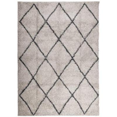 Vloerkleed PAMPLONA shaggy hoogpolig 200x280 cm beige antraciet - thumbnail