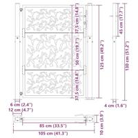 Poort met bladontwerp 105x130 cm weervast staal - thumbnail