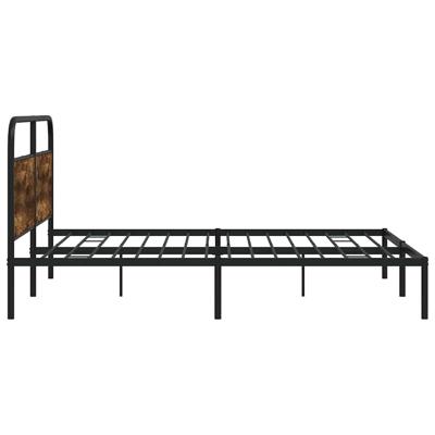 Bedframe zonder matras metaal gerookt eikenkleurig 193x203 cm