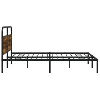 Bedframe zonder matras metaal gerookt eikenkleurig 193x203 cm - thumbnail